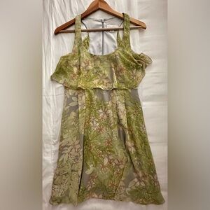 Floral Green Mini Dress